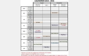 Calendrier des compétitions GAF